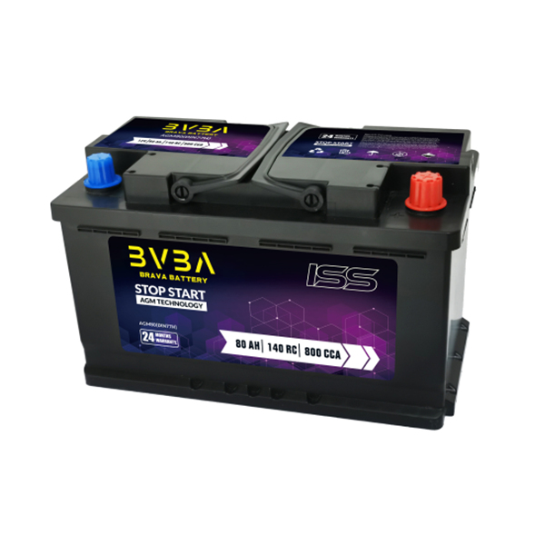 AGM80(DIN77H) 12v80Ah AGM Stop-Start battery replace 6-qtf-80 - BRAVA