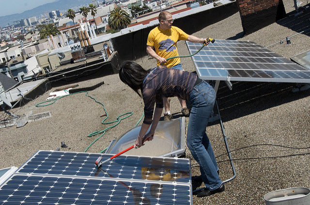 cleaning solar panels