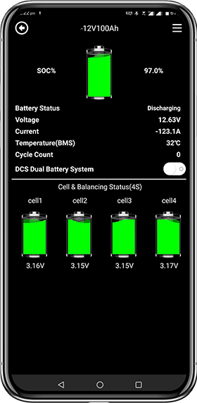 phone app for monitor battery