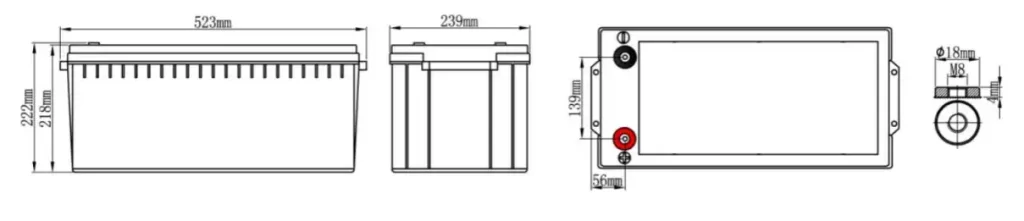 BP12-180 12V180AH LAYOUT