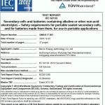 Li-ion battery Test report IEC 62133