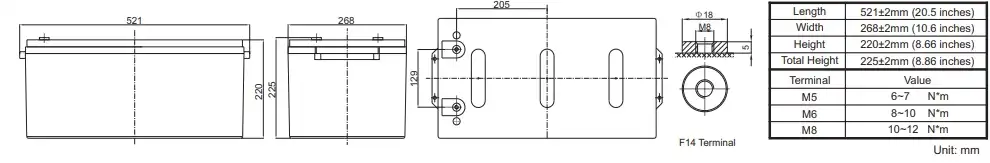 bp12-260 12v260ah layout